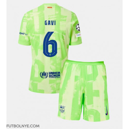 Camiseta Barcelona Paez Gavi #6 Tercera Equipación para niños 2024-25 manga corta (+ pantalones cortos)